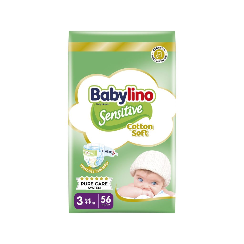 BABYLINO SENSITIV 3MIDI 4-9KG 2 X 56CP